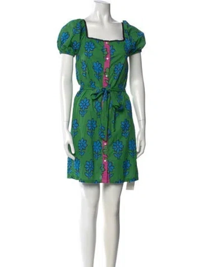Pre-owned Rhode Printed Mini Dress In Green