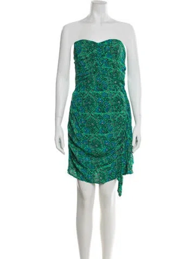 Pre-owned Rhode Printed Mini Dress In Green