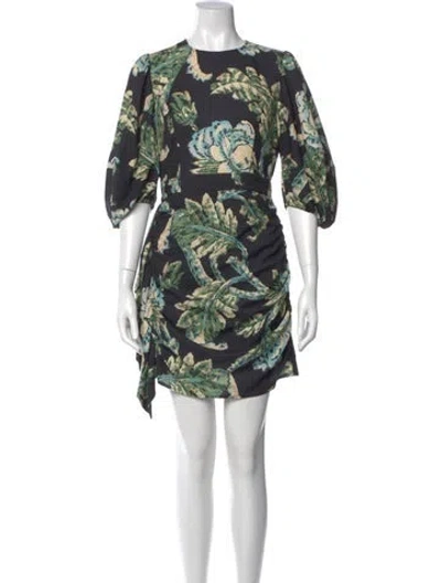 Pre-owned Rhode Printed Mini Dress In Green