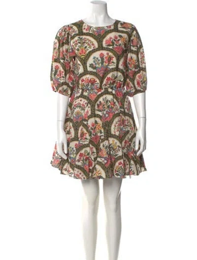 Pre-owned Rhode Printed Mini Dress In Green