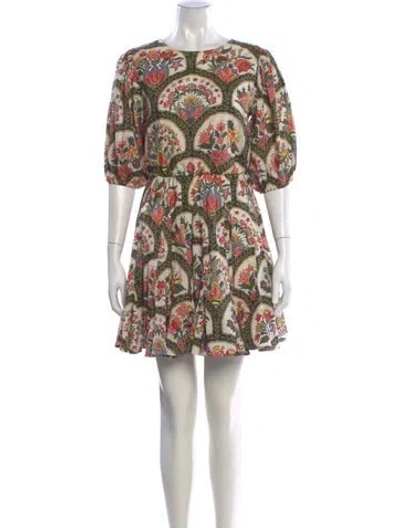 Pre-owned Rhode Printed Mini Dress In Green