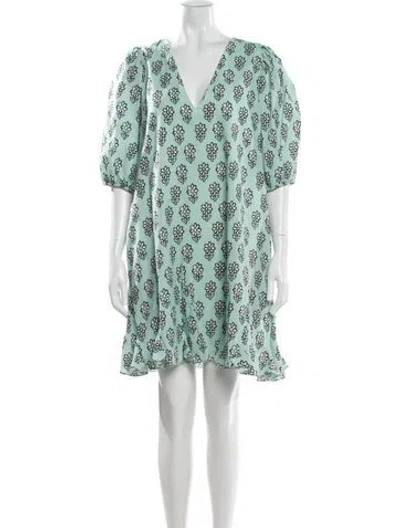 Pre-owned Rhode Printed Mini Dress In Green