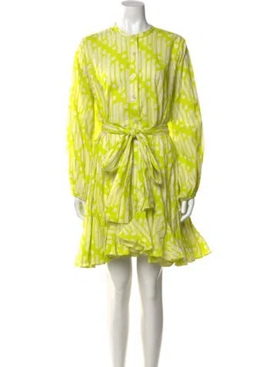 Pre-owned Rhode Printed Mini Dress In Green