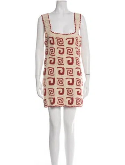 Pre-owned Rhode Printed Mini Dress In Green