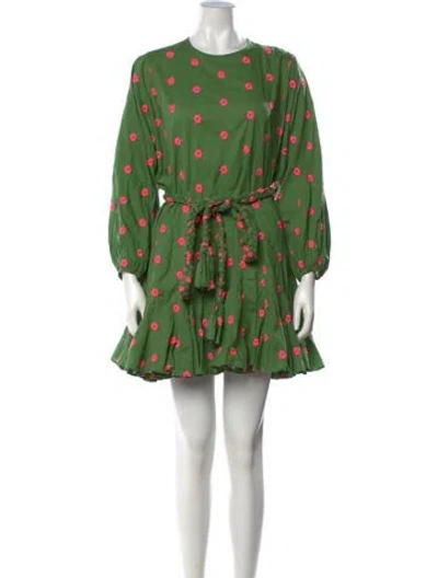 Pre-owned Rhode Printed Mini Dress In Green