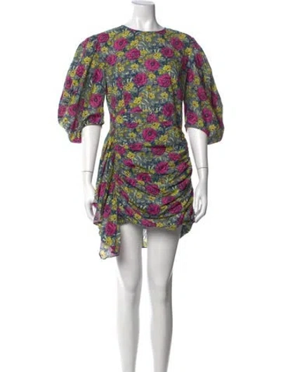 Pre-owned Rhode Printed Mini Dress In Grey