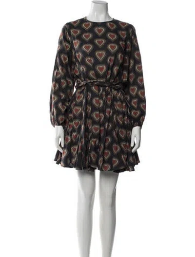 Pre-owned Rhode Printed Mini Dress In Grey