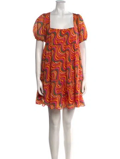 Pre-owned Rhode Printed Mini Dress In Multi