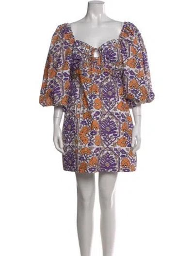 Pre-owned Rhode Printed Mini Dress In Multi