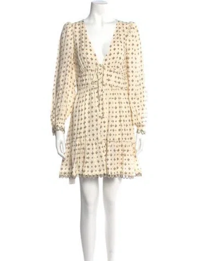 Pre-owned Rhode Printed Mini Dress In Neutral