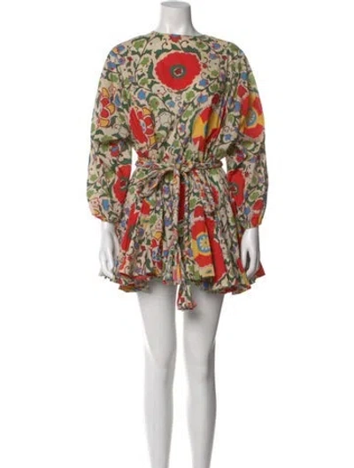 Pre-owned Rhode Printed Mini Dress In Neutral