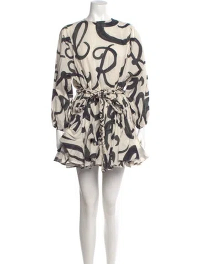 Pre-owned Rhode Printed Mini Dress In Neutral