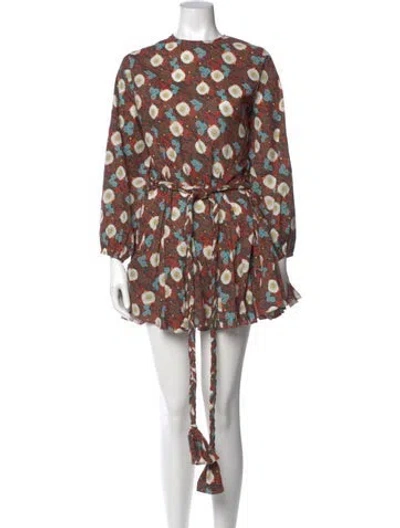 Pre-owned Rhode Printed Mini Dress In Neutral