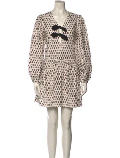 Pre-owned Rhode Printed Mini Dress In Neutral