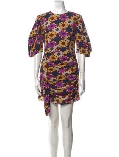 Pre-owned Rhode Printed Mini Dress In Neutral