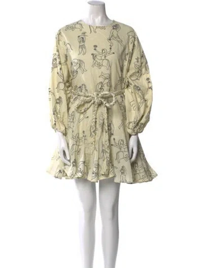 Pre-owned Rhode Printed Mini Dress In Neutral