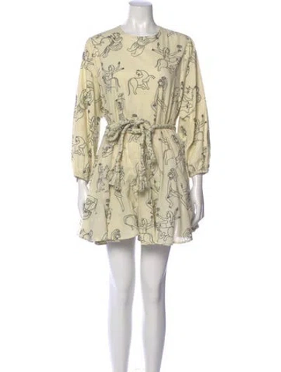 Pre-owned Rhode Printed Mini Dress In Neutral