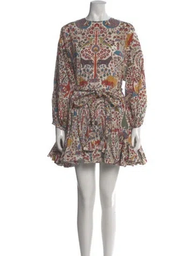 Pre-owned Rhode Printed Mini Dress In Neutral