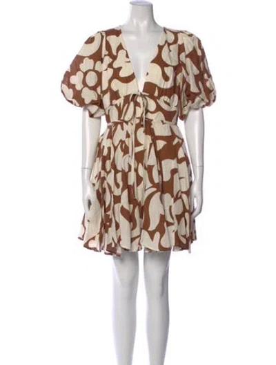 Pre-owned Rhode Printed Mini Dress In Neutral