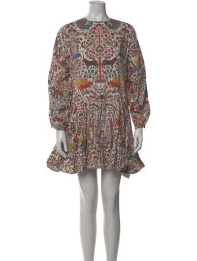 Pre-owned Rhode Printed Mini Dress In Neutral