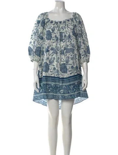 Pre-owned Rhode Printed Mini Dress In Neutral