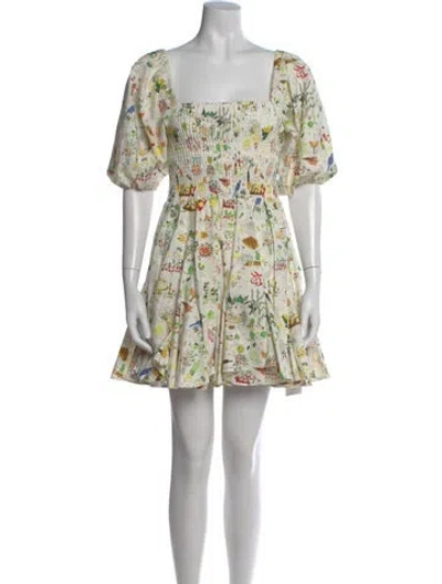 Pre-owned Rhode Printed Mini Dress In Neutral