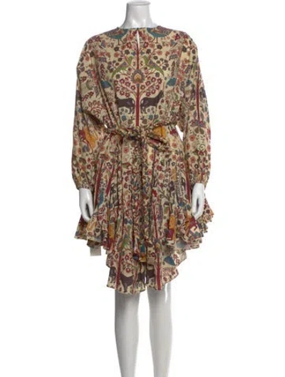 Pre-owned Rhode Printed Mini Dress In Neutral