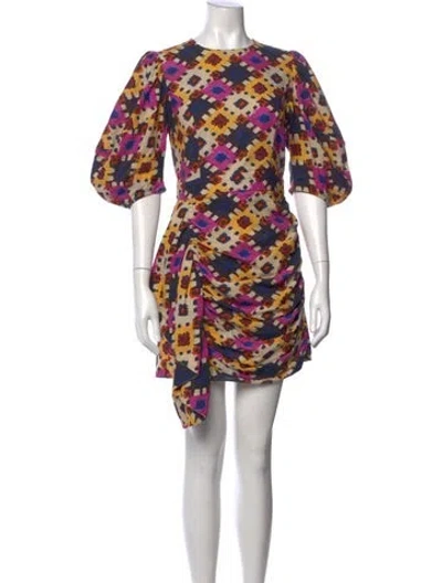 Pre-owned Rhode Printed Mini Dress In Neutral