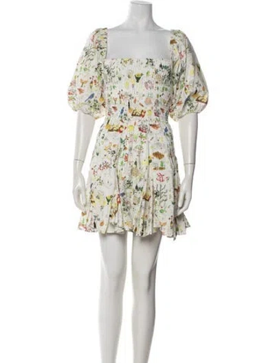 Pre-owned Rhode Printed Mini Dress In Neutral