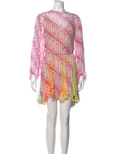 Pre-owned Rhode Printed Mini Dress In Neutral