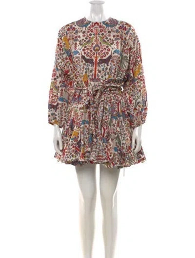 Pre-owned Rhode Printed Mini Dress In Neutrals