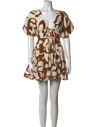 Pre-owned Rhode Printed Mini Dress In Neutrals