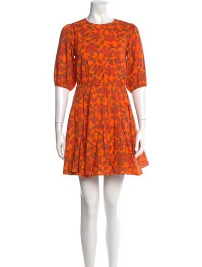 Pre-owned Rhode Printed Mini Dress In Orange