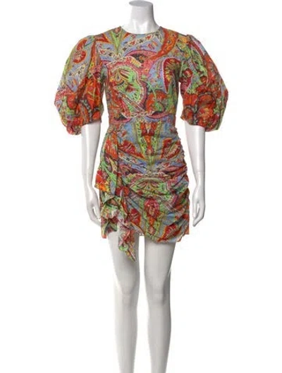 Pre-owned Rhode Printed Mini Dress In Orange