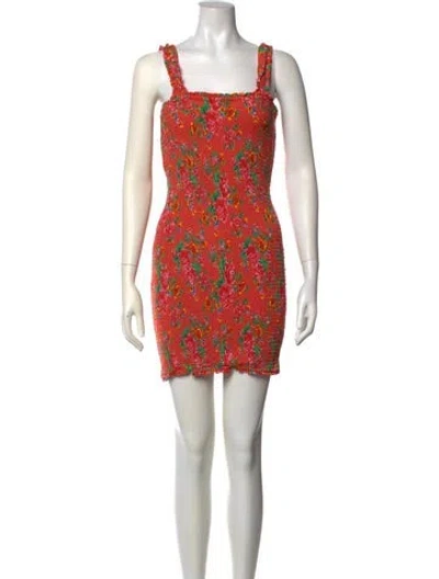 Pre-owned Rhode Printed Mini Dress In Orange