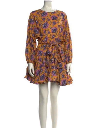 Pre-owned Rhode Printed Mini Dress In Orange