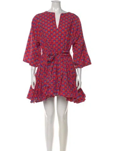 Pre-owned Rhode Printed Mini Dress In Orange