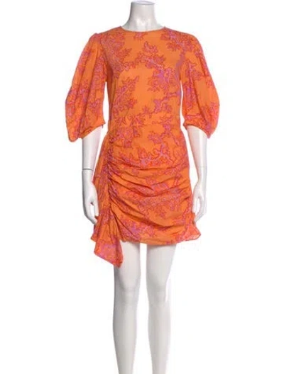 Pre-owned Rhode Printed Mini Dress In Orange