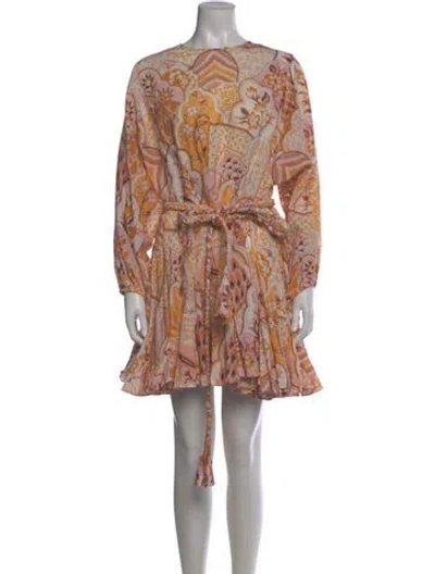 Pre-owned Rhode Printed Mini Dress In Orange