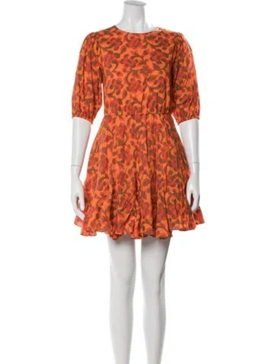 Pre-owned Rhode Printed Mini Dress In Orange