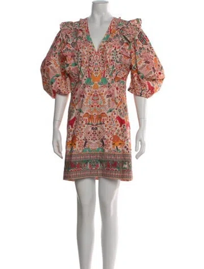 Pre-owned Rhode Printed Mini Dress In Orange
