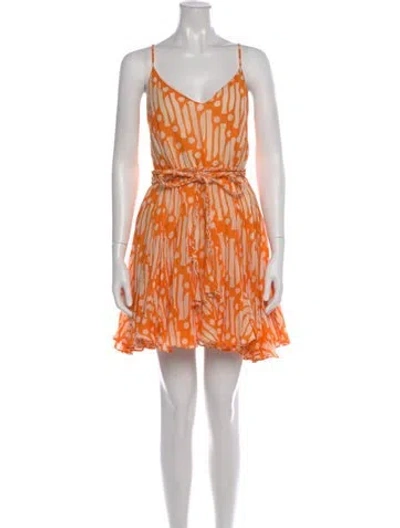 Pre-owned Rhode Printed Mini Dress In Orange