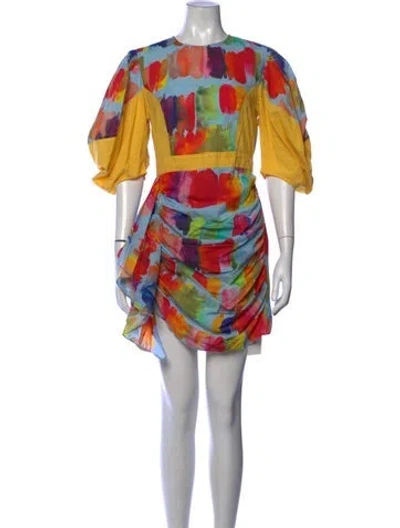 Pre-owned Rhode Printed Mini Dress In Orange
