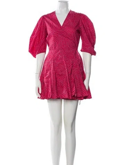 Pre-owned Rhode Printed Mini Dress In Pink