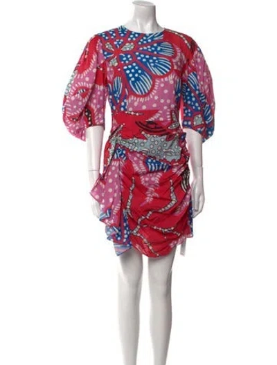 Pre-owned Rhode Printed Mini Dress In Pink