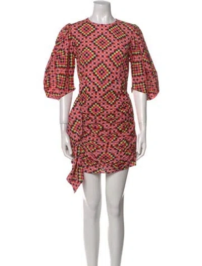 Pre-owned Rhode Printed Mini Dress In Pink