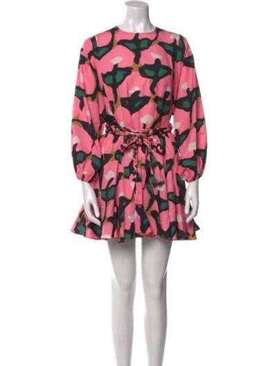 Pre-owned Rhode Printed Mini Dress In Pink