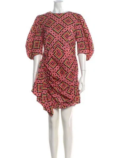 Pre-owned Rhode Printed Mini Dress In Pink