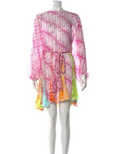 Pre-owned Rhode Printed Mini Dress In Pink