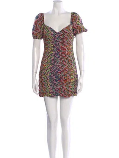Pre-owned Rhode Printed Mini Dress In Pink